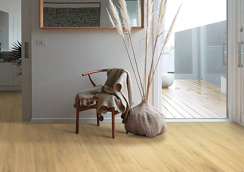 wood look laminate flooring in hallway